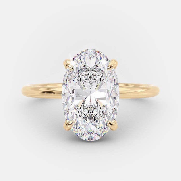 4.0 CT Oval Cut Solitaire Style Moissanite Engagement Ring 6
