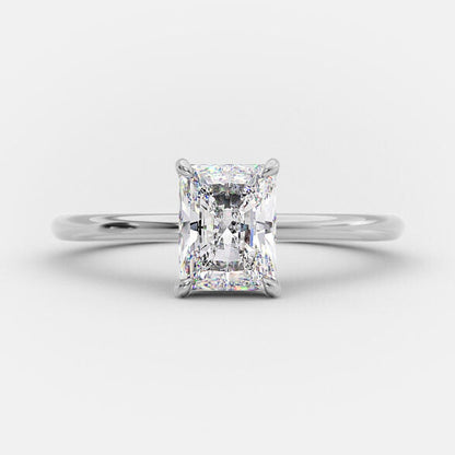 1.04 CT Radiant Hidden Halo Solitaire Moissanite Engagement Ring 5