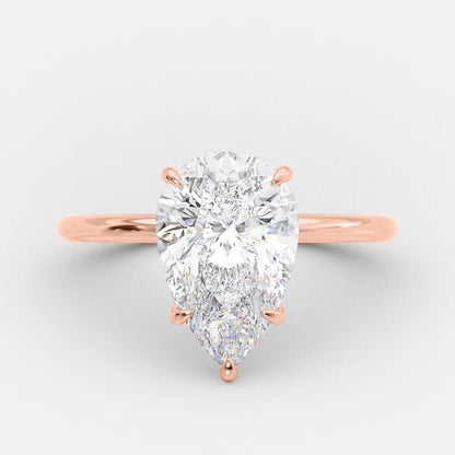3.10 CT Pear Cut Solitaire Style Moissanite Engagement Ring 6