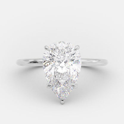 3.10 CT Pear Cut Solitaire Style Moissanite Engagement Ring 4