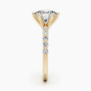 2.5 CT Round Cut Pave CVD G/VS Diamond Engagement Ring 5