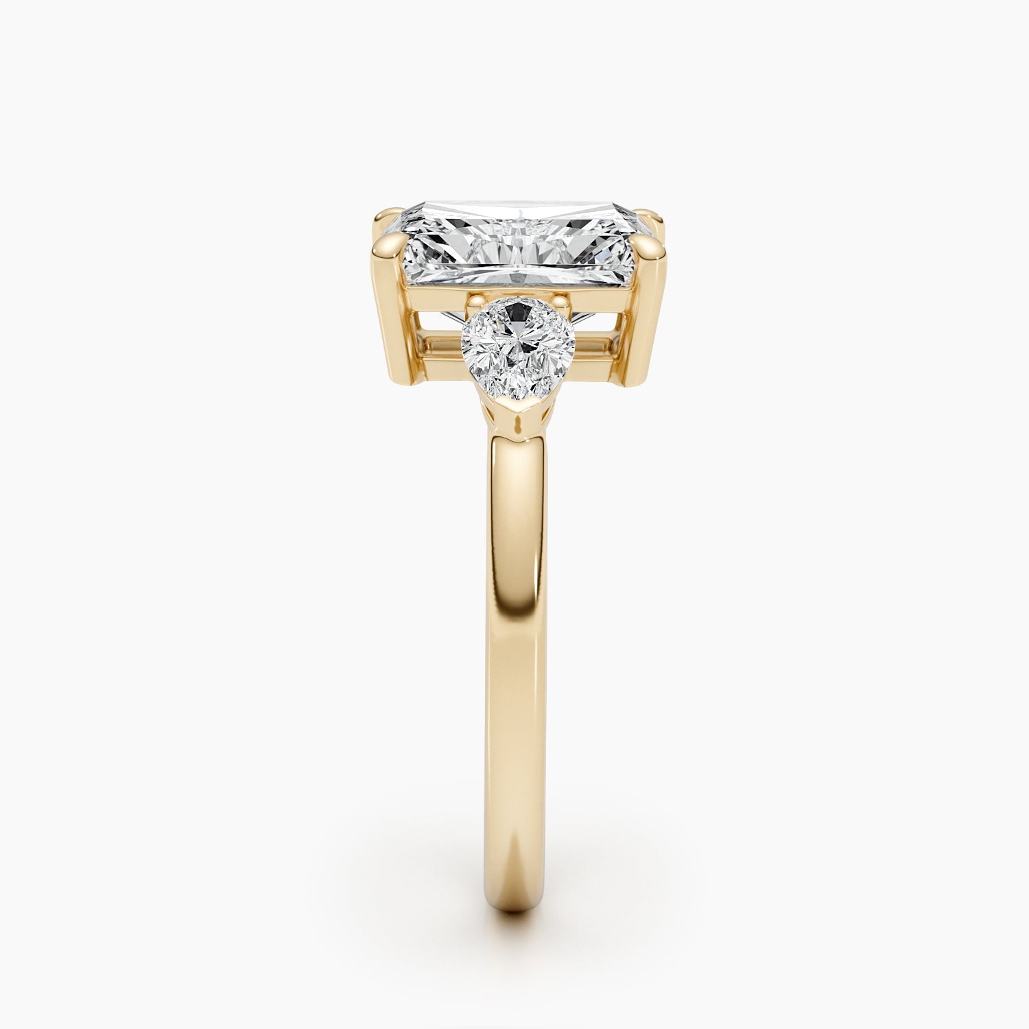 2.24 CT Radiant Three Stone CVD F/VS Diamond Engagement Ring 4