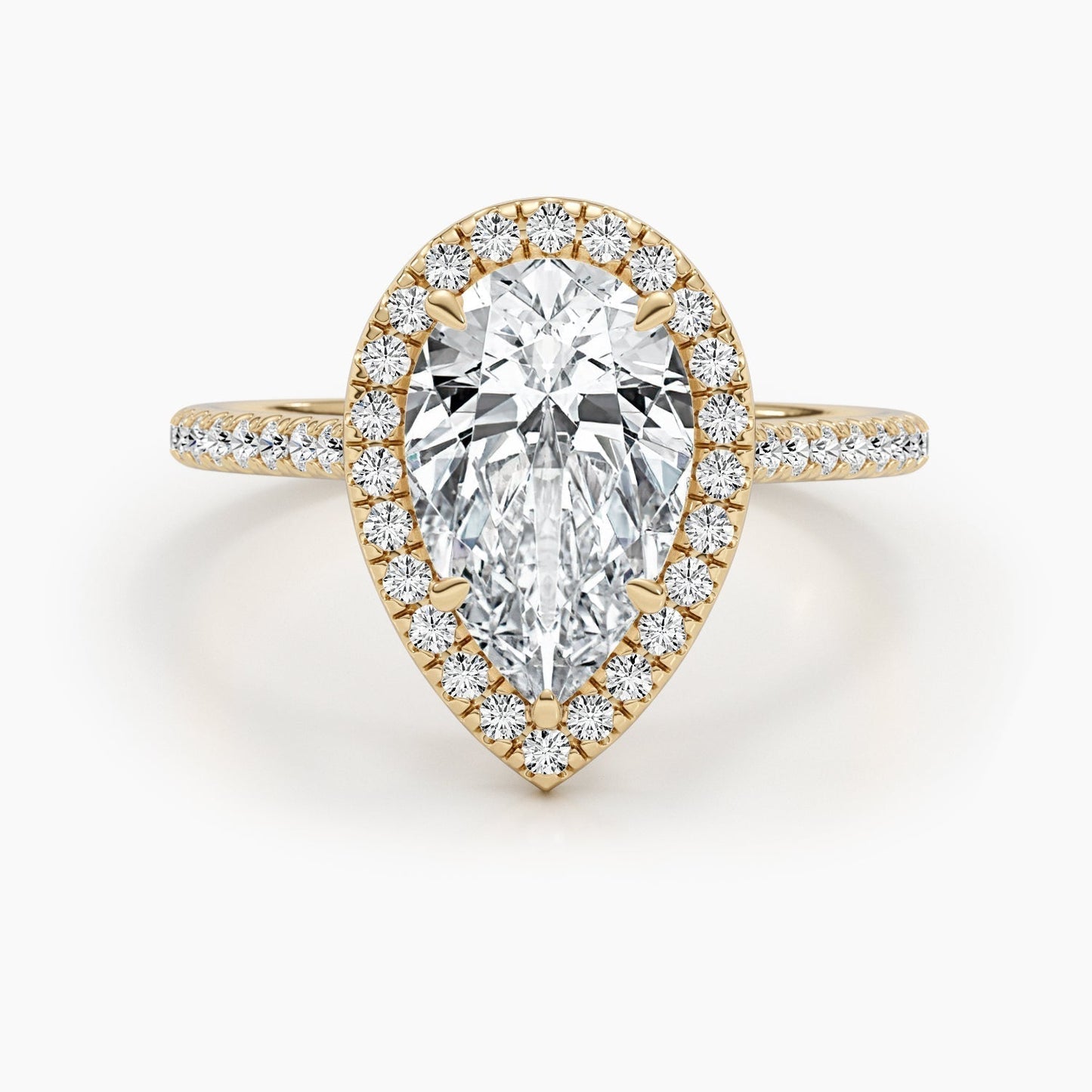 2.51 CT Pear Halo CVD F/VS  Diamond Engagement Ring 4