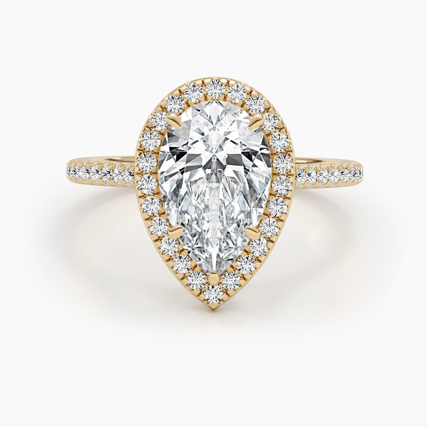 2.51 CT Pear Halo CVD F/VS  Diamond Engagement Ring 4