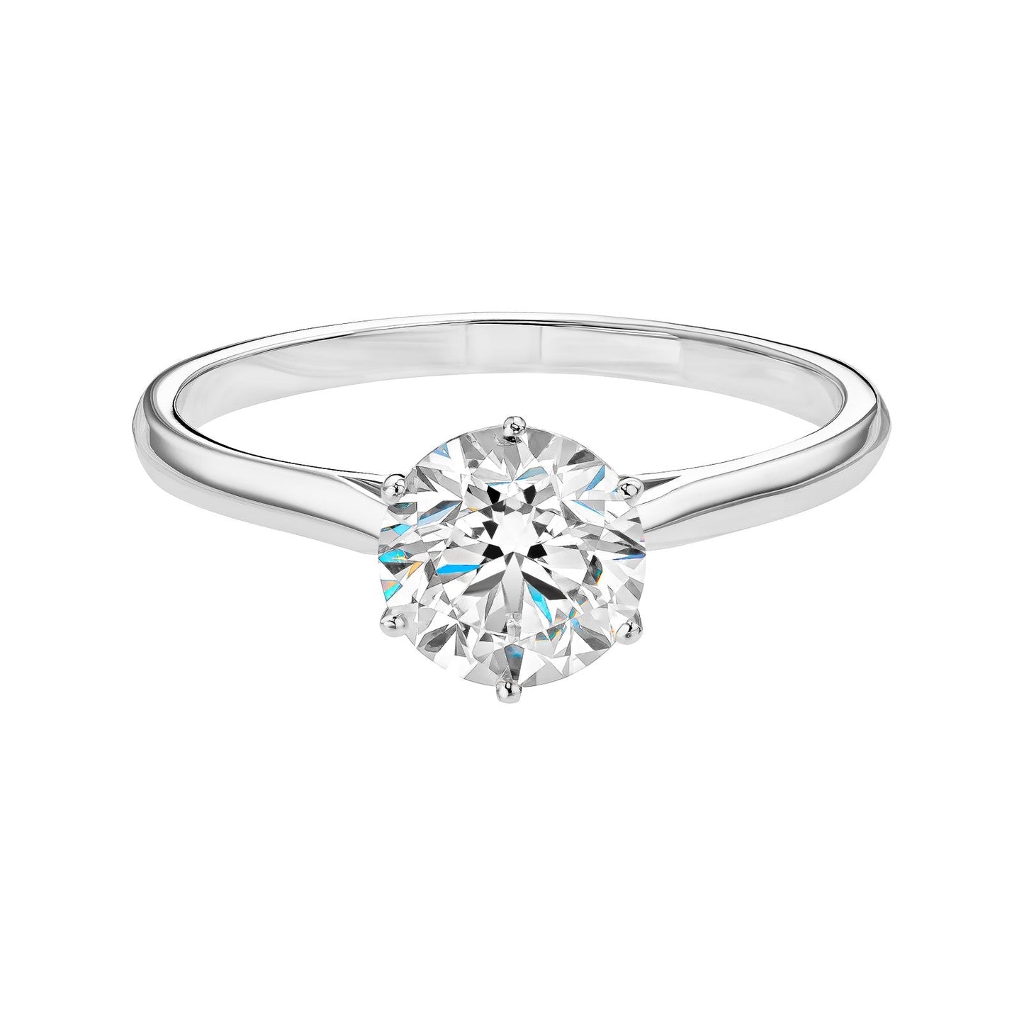 1.0 CT Round Shaped Moissanite Solitaire Engagement Ring 1