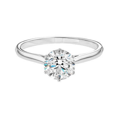 1.0 CT Round Shaped Moissanite Solitaire Engagement Ring 1