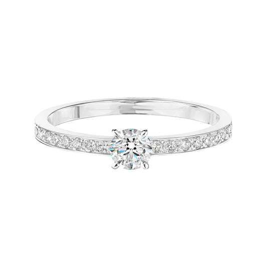 0.25 CT Round Shaped Moissanite Pave Setting Engagement Ring 1