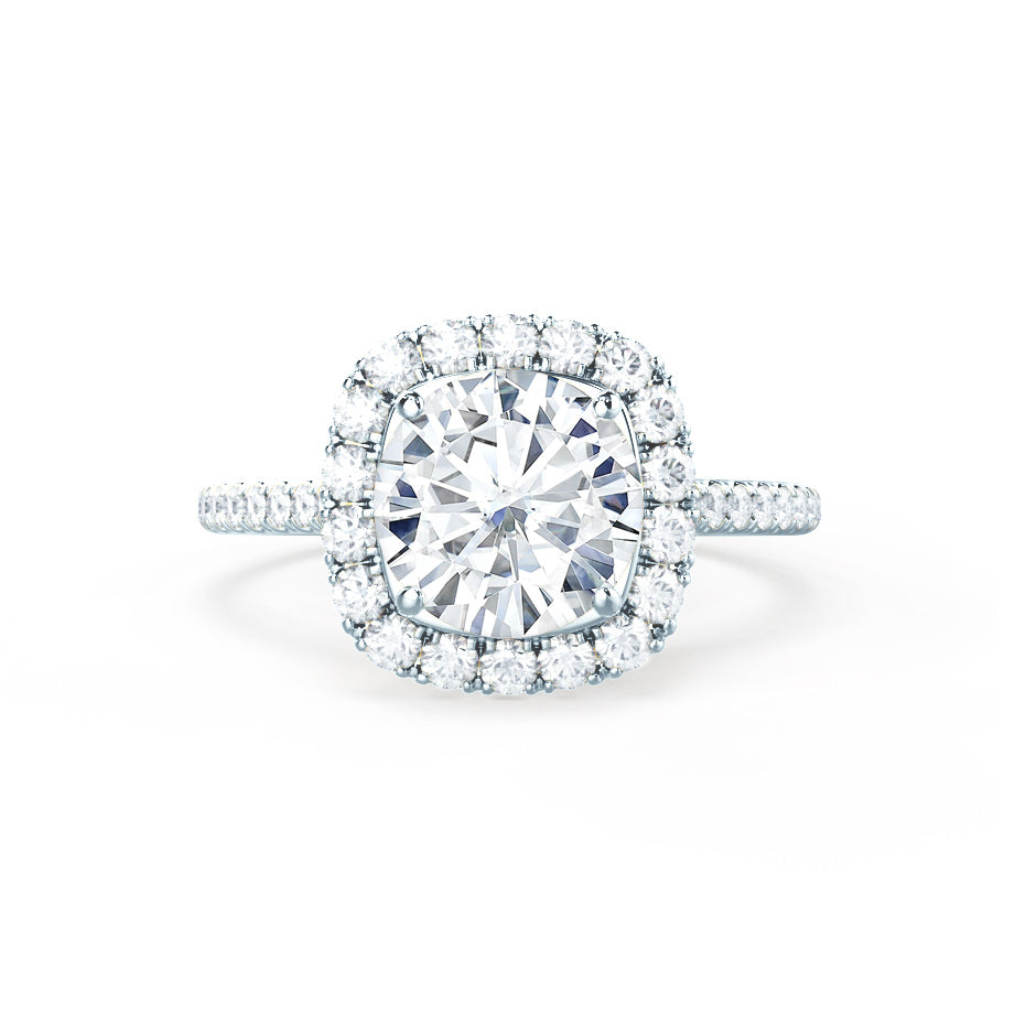 1.0 CT Round Shaped Halo Style Moissanite Engagement Ring 6