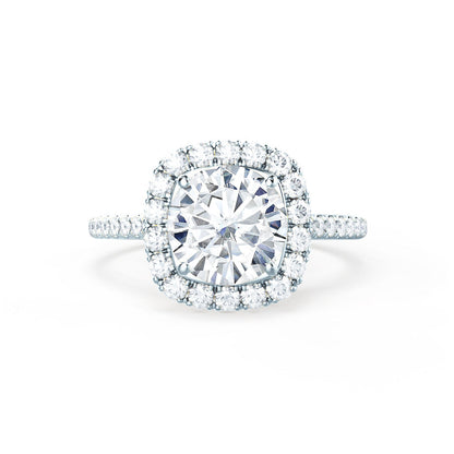 1.0 CT Round Shaped Halo Style Moissanite Engagement Ring 6