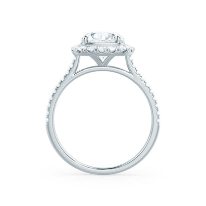 1.0 CT Round Shaped Moissanite Halo Style Engagement Ring 8