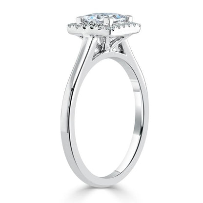 1.0 CT Princess Cut Halo Moissanite Engagement Ring 4