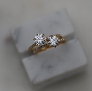 0.75 CT Round Cut Pave CVD E/VS1 Diamond Engagement Ring 10