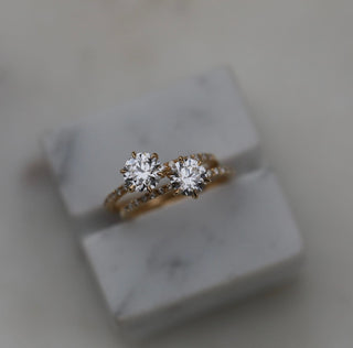 0.85 CT Round Cut Pave CVD E/VS1 Diamond Engagement Ring 11