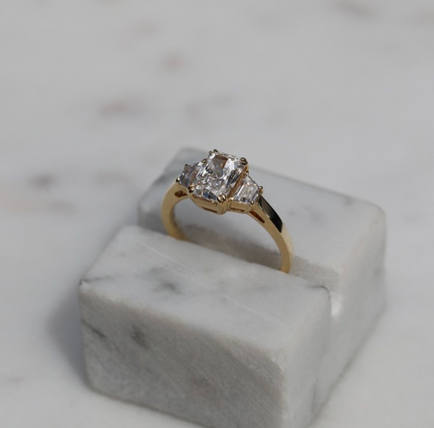 1.50 CT Radiant 3 Stones CVD E/VS1 Diamond Engagement Ring 5