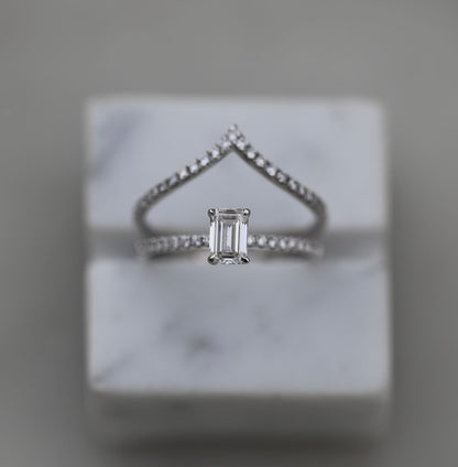 0.60 CT Emerald Solitaire CVD E/VVS2 Diamond Engagement Ring 7