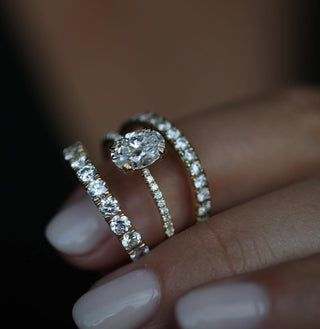 1.21 CT Oval Cut Pave CVD E/VS1 Diamond Engagement Ring 17