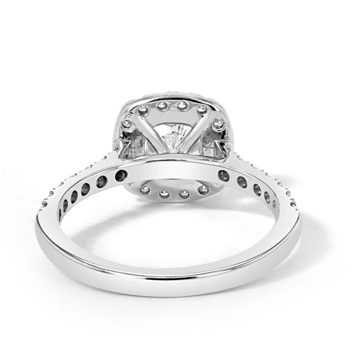 1.50 CT Cushion Cut Halo Pave Setting Moissanite Engagement Ring 6