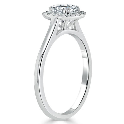 0.75 CT Cushion Cut Halo Moissanite Engagement Ring 3