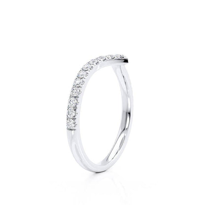 0.21 CT Round Shaped Moissanite Curved Style Wedding Band 5