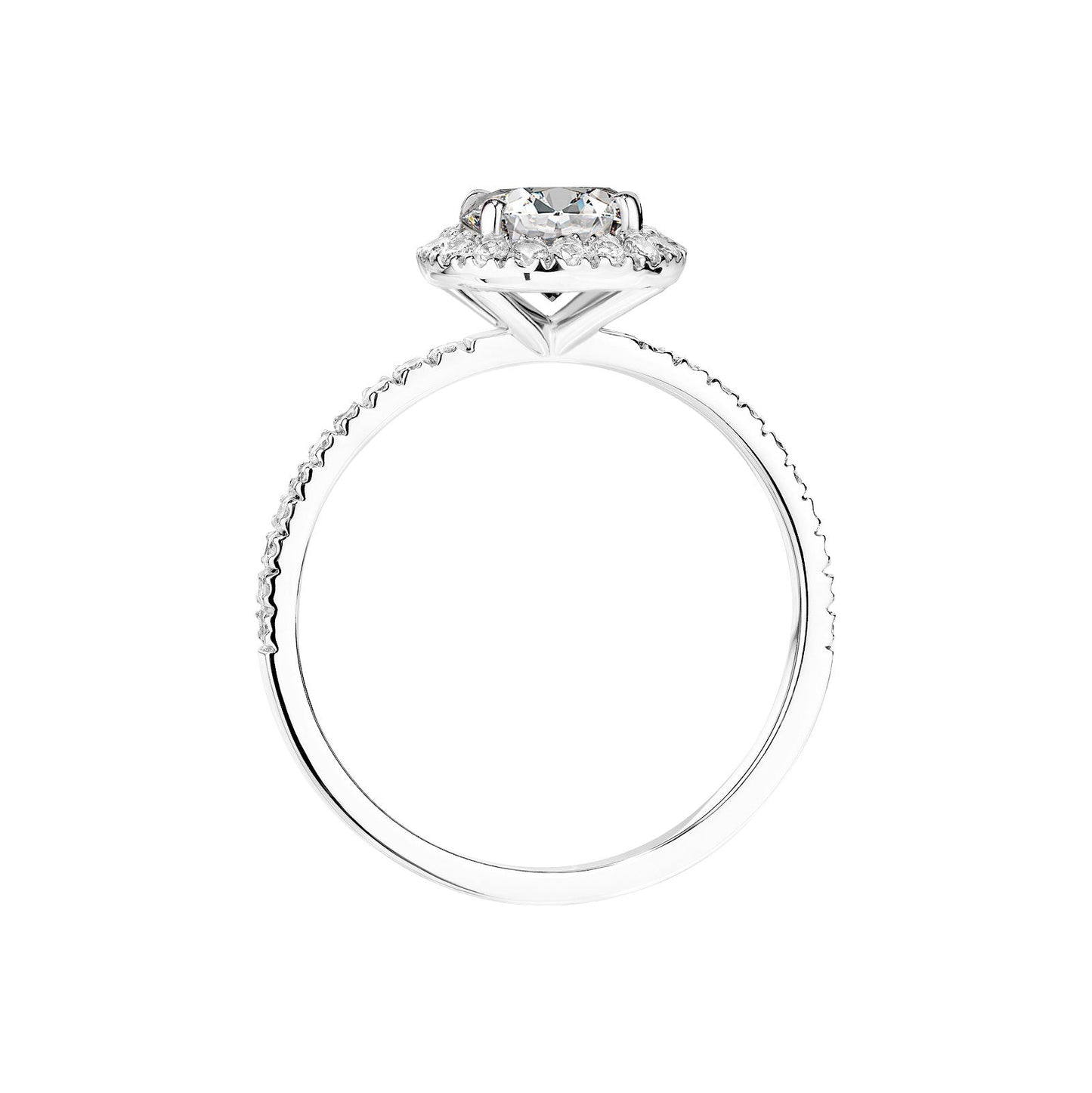 0.80 CT Round Shaped Moissanite Halo Engagement Ring 4