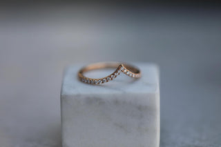 0.225 CT Round Curved CVD EF/VS Diamond Wedding Band 9