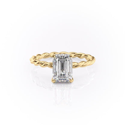 2.10 CT Emerald Cut Solitaire Twisted Rope Moissanite Engagement Ring 11