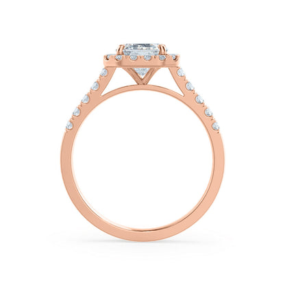 1.01 CT Emerald Shaped Moissanite Halo Style Engagement Ring 9
