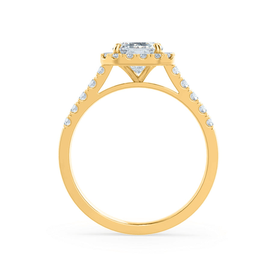 1.01 CT Emerald Shaped Moissanite Halo Style Engagement Ring 9