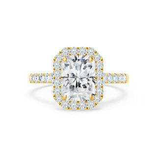 0.70 CT Radiant Shaped Moissanite Halo Style Engagement Ring 10