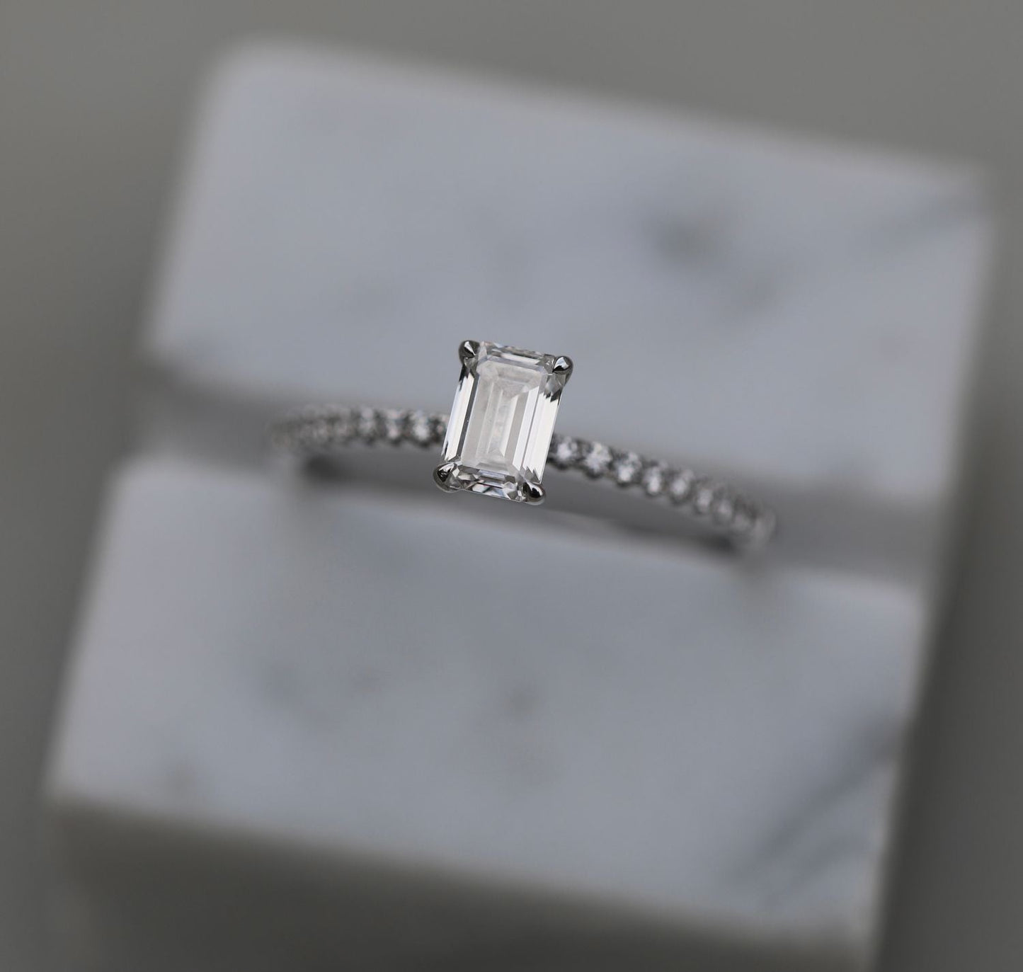 0.60 CT Emerald Solitaire CVD E/VVS2 Diamond Engagement Ring 1