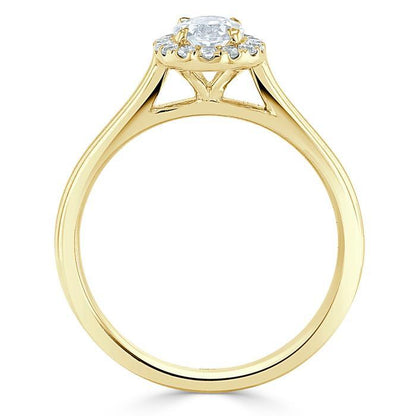 0.75 CT Oval Cut Halo Moissanite Engagement Ring 6
