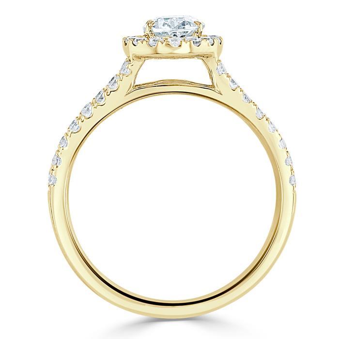 0.94 CT  Oval Cut Halo Split Shank Setting Moissanite Engagement Ring 6