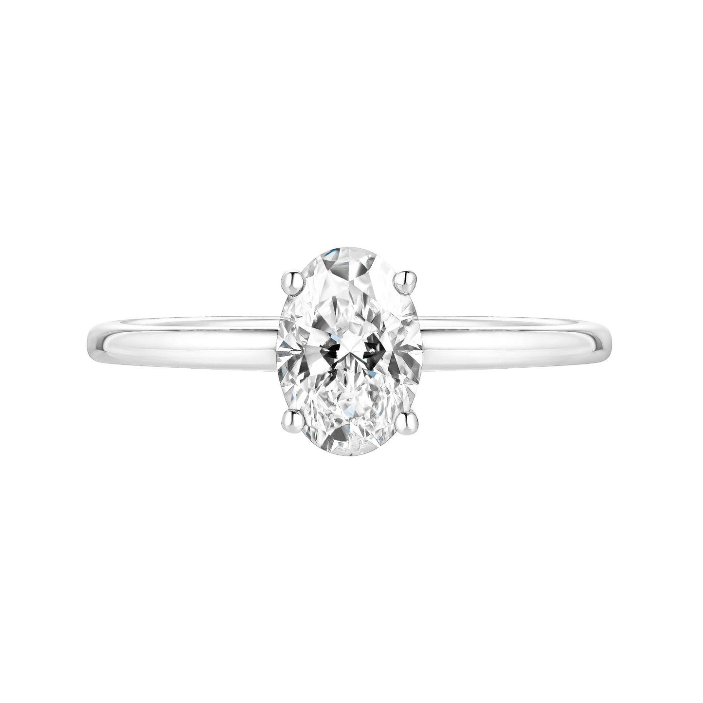 0.70 CT Oval Shaped Moissanite Solitaire Engagement Ring 1