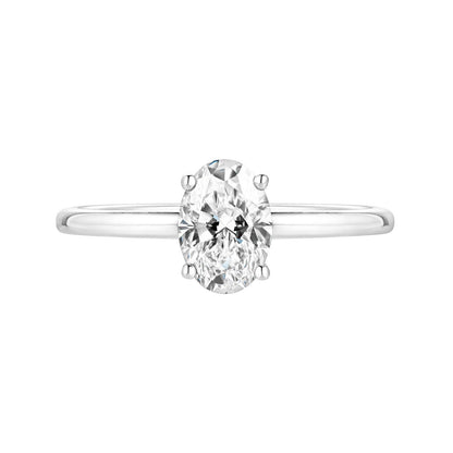 0.70 CT Oval Shaped Moissanite Solitaire Engagement Ring 1