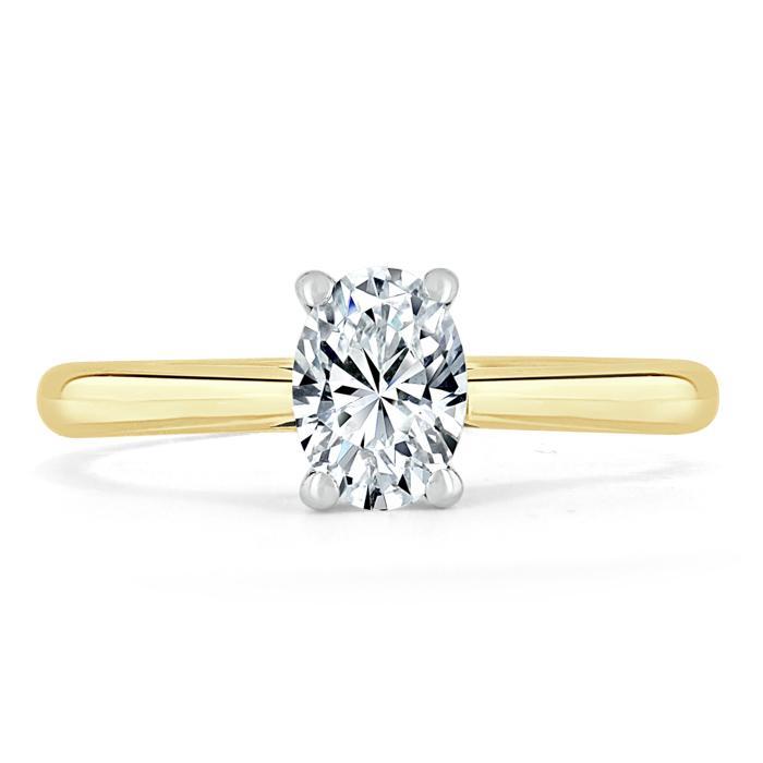 0.75 CT Oval Cut Solitaire Moissanite Engagement Ring 4