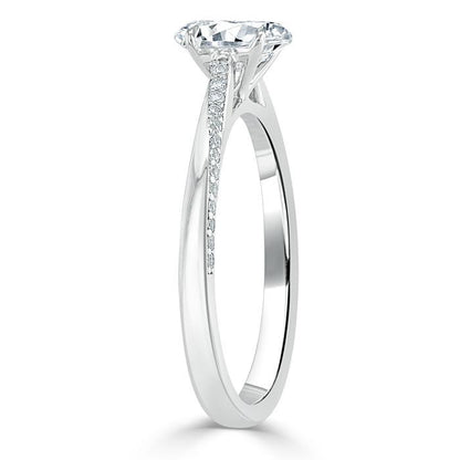 0.75 CT Oval Cut Solitaire Moissanite Engagement Ring 3