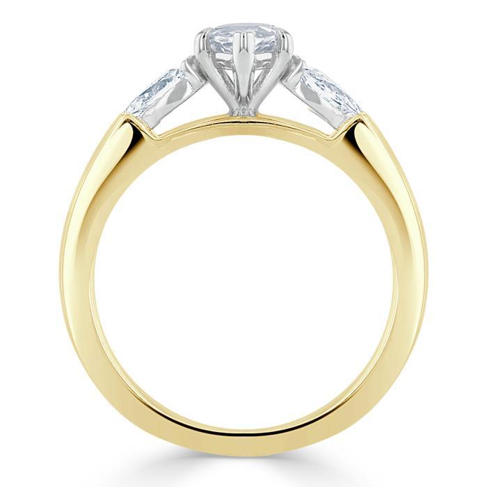 0.75 CT Marquise Cut Three Stone Moissanite Engagement Ring 6