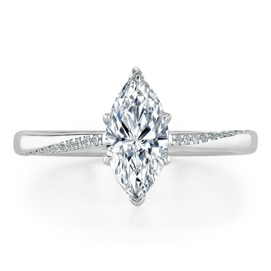 1.0 CT Marquise Cut Solitaire Moissanite Engagement Ring 1