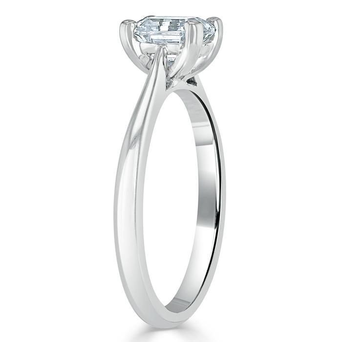 1.0 CT Asscher Cut Solitaire Moissanite Engagement Ring 3