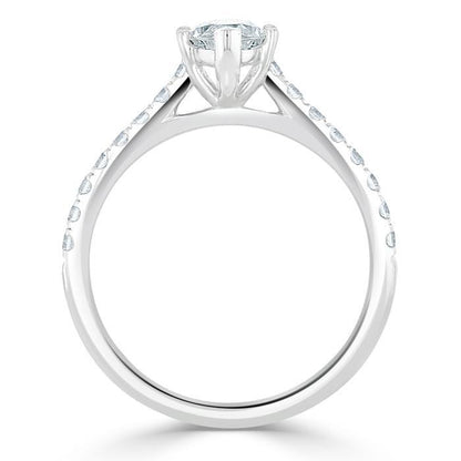 1.0 CT Marquise Cut Solitaire Pave Moissanite Engagement Ring 4