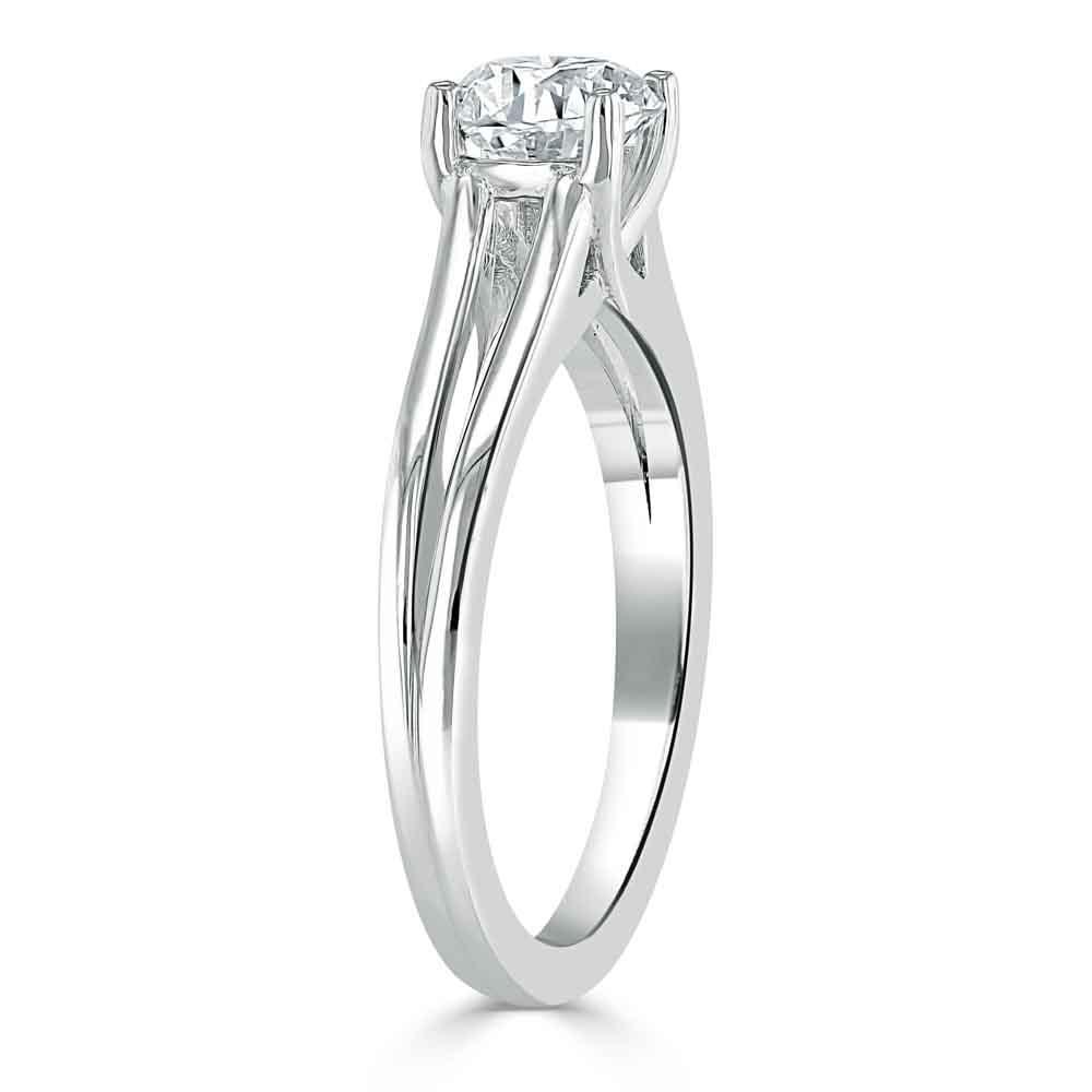 1.0 CT Asscher Cut Solitaire Split Shank Setting Moissanite Engagement Ring 2