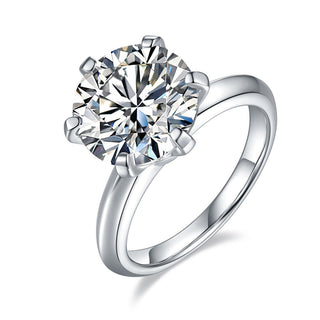 5.0 CT Round Shaped Moissanite Solitaire Engagement Ring 6