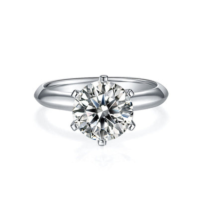 3.0 CT Round Shaped Moissanite Solitaire Engagement Ring 5