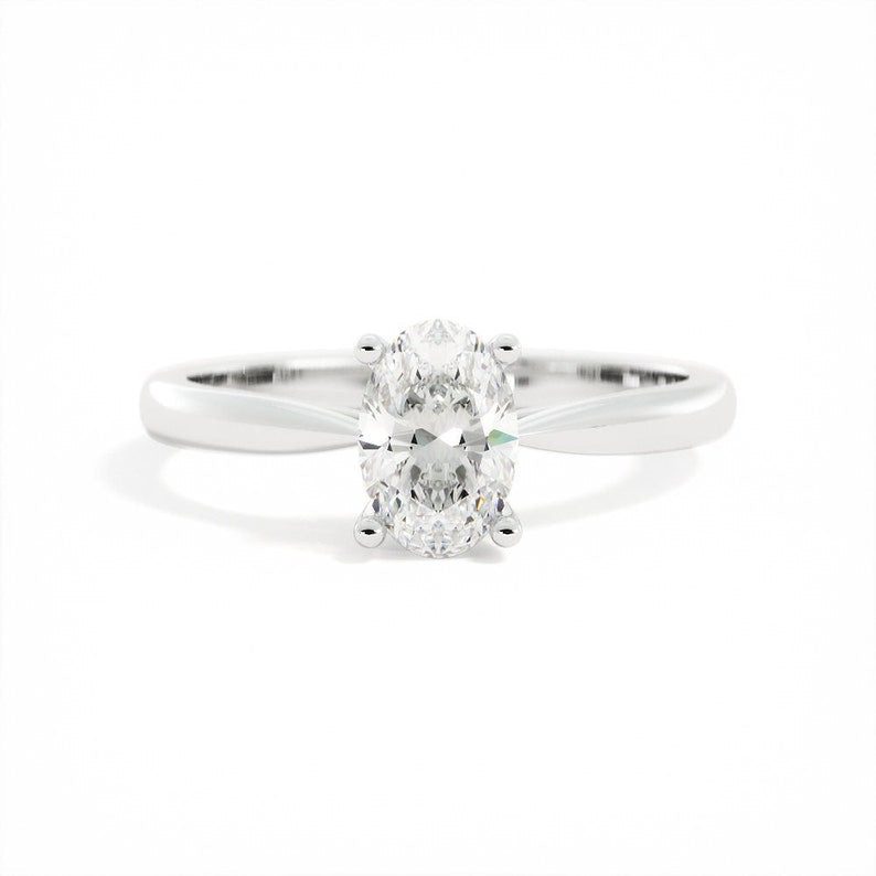 0.82 CT Oval Solitaire G/VS2 Diamond Engagement Ring 1
