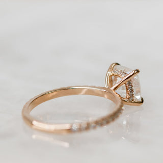 2.03 CT Cushion Hidden Halo E/VS2 Diamond Engagement Ring 3
