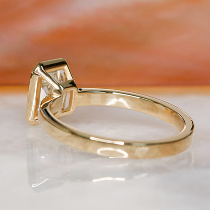 1.0 CT Radiant Bezel CVD E/VS1 Diamond Engagement Ring 2