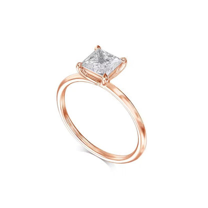 1.0 CT Princess Solitaire CVD E/VS2 Diamond Engagement Ring 2