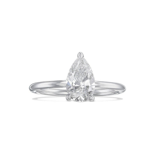 1.0 CT Pear Solitaire CVD E/VS2 Diamond Engagement Ring 1