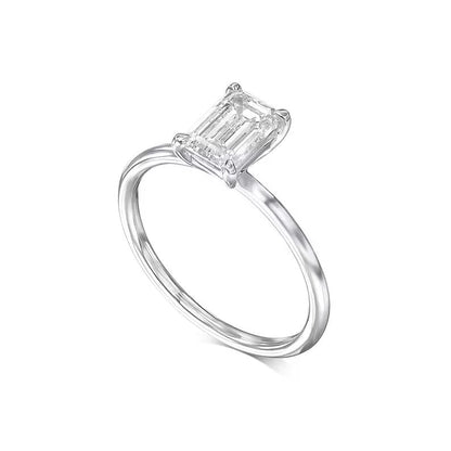 1.0 CT Emerald Solitaire CVD E/VS2 Diamond Engagement Ring 4
