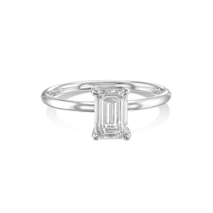 1.0 CT Emerald Solitaire CVD E/VS2 Diamond Engagement Ring 3